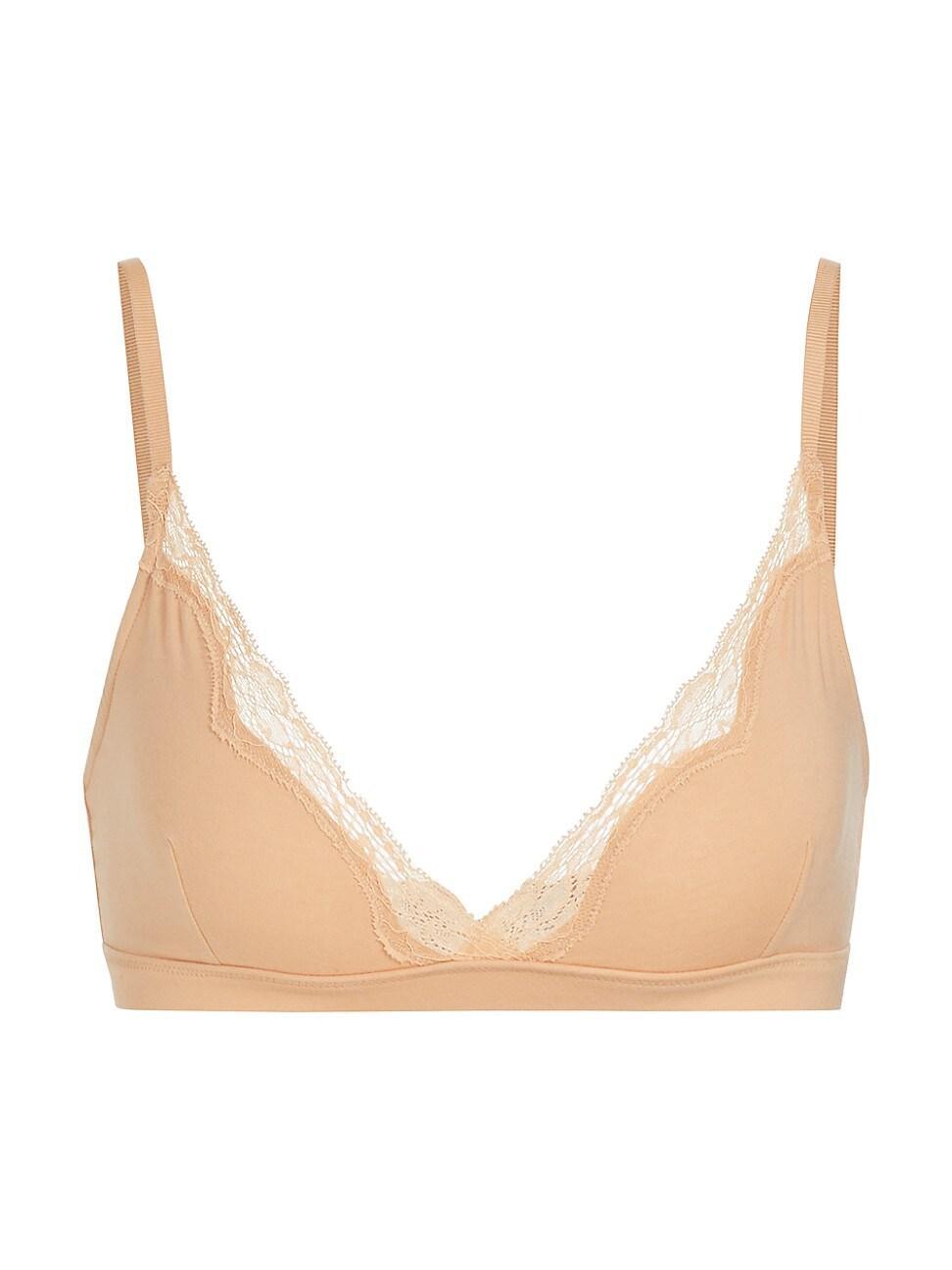 Womens Gabi Lace-Trimmed Stretch Cotton Bralette Product Image