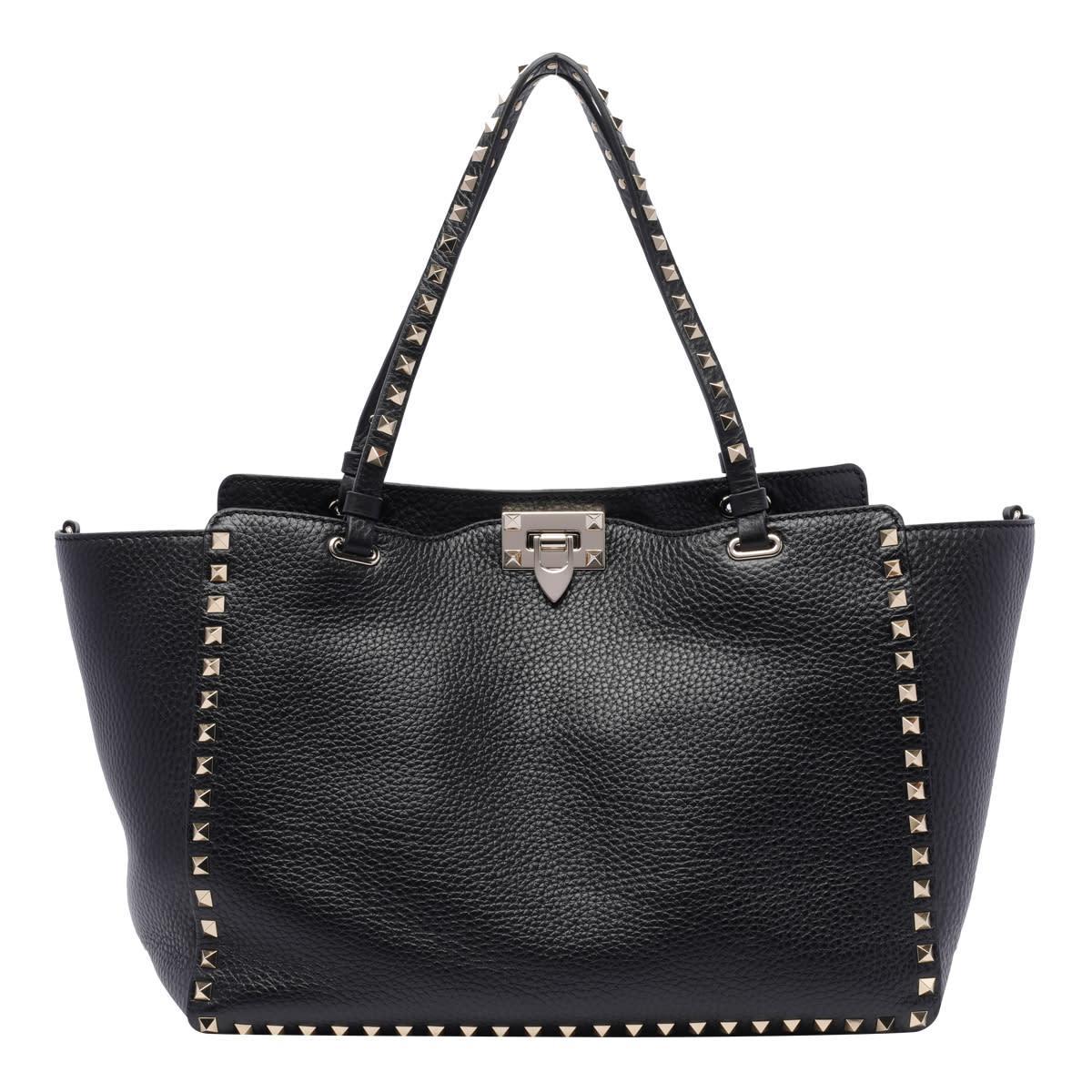 Rockstud Tote Bag In Black Product Image