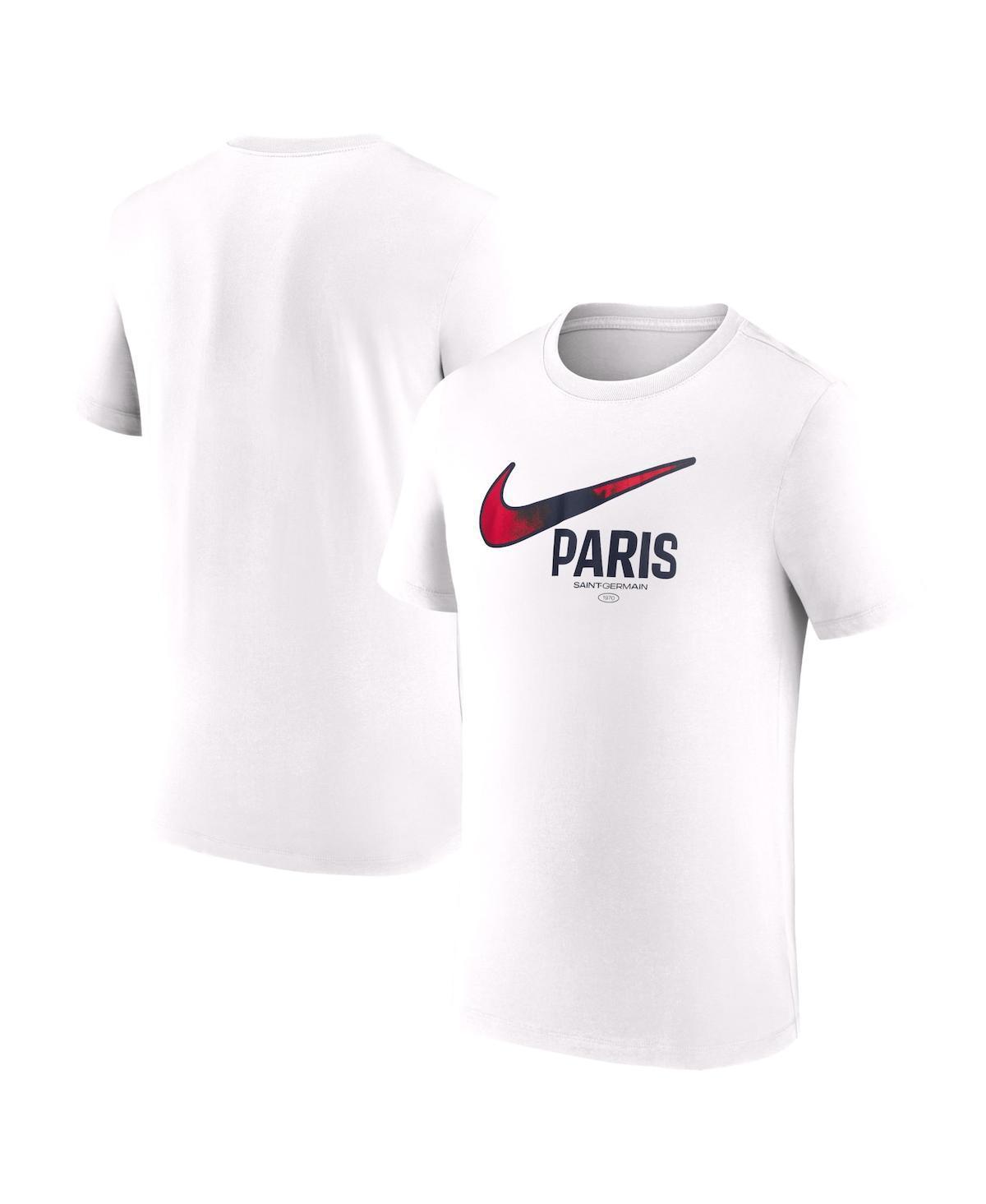 Nike Mens White Paris Saint-Germain Swoosh T-Shirt Product Image