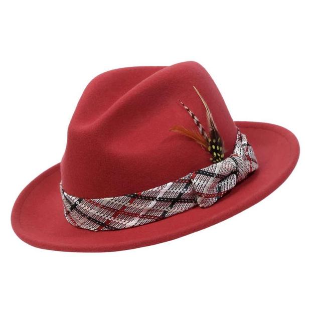 Burgundy Wool Felt Fedora Hat 2½ Brim Product Image