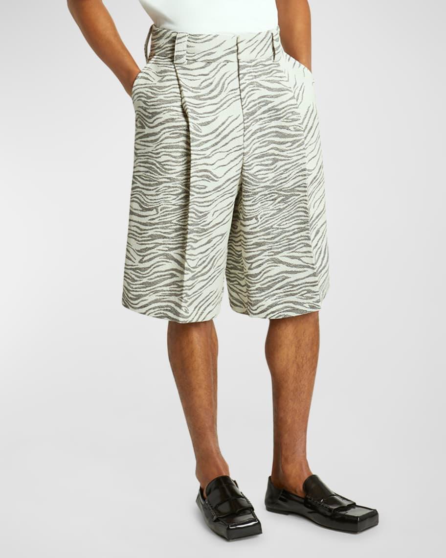 Men's Pleated Zebra Bermuda Shorts Product Image