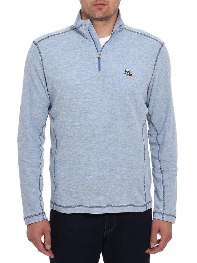 Robert Graham Polaris Embroidered Skull Quarter Zip Pullover Product Image