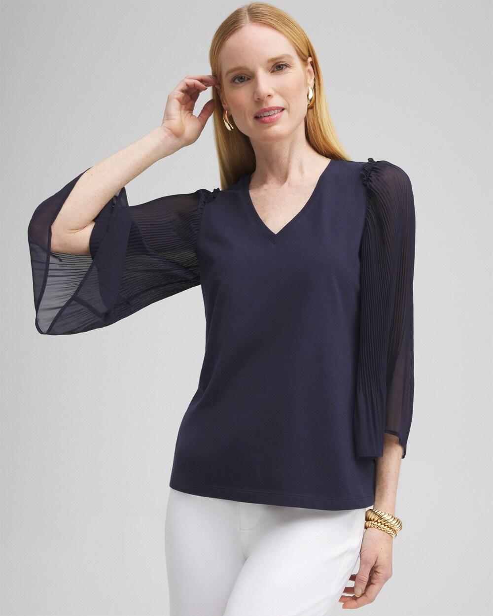 Chico's Women's Pleated Billow Sleeve Top Product Image