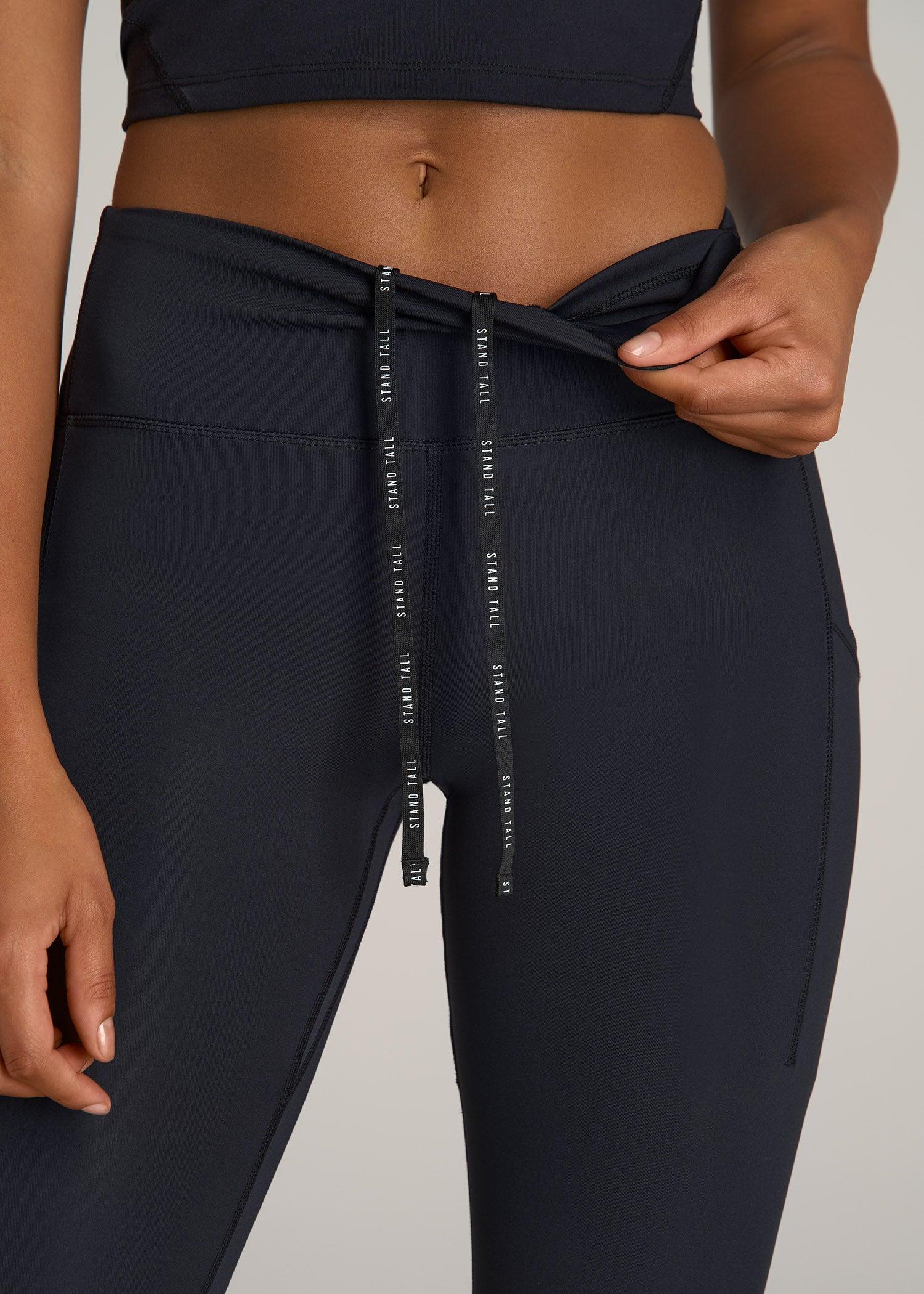 Mid Rise Run Legging for Tall Women in Black Female Product Image