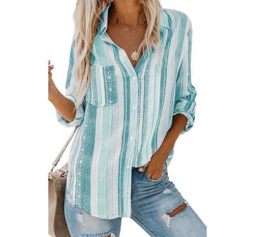 Long-Sleeve Striped Shirt Product Image