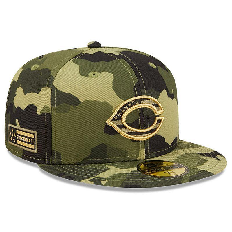 Men's New Era Camo Cincinnati Reds 2022 Armed Forces Day On-Field 59FIFTY Fitted Hat Product Image