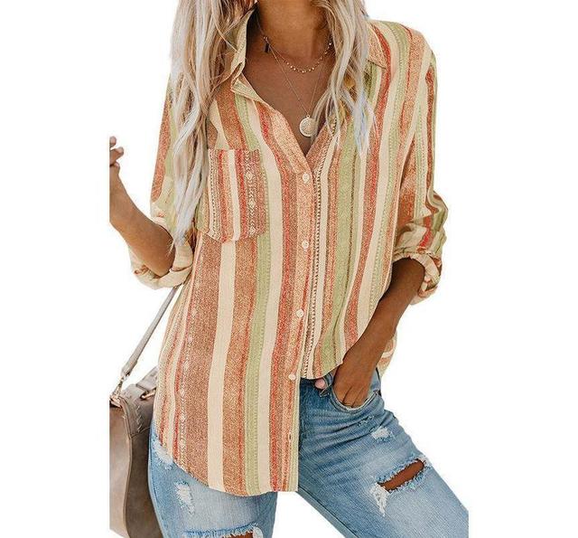 Long-Sleeve Striped Shirt Product Image