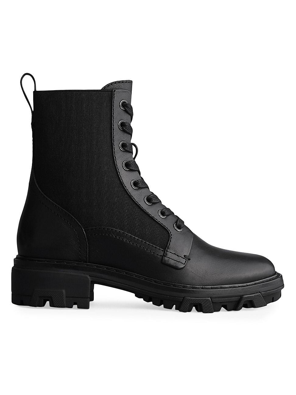 Womens Shiloh Leather Lug-Sole Combat Boots product image