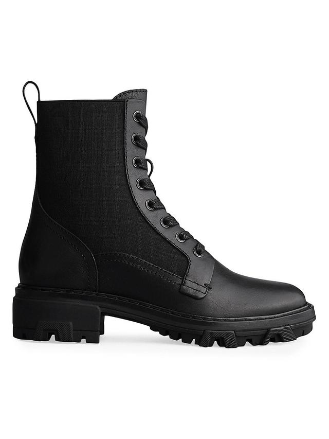 Womens Shiloh Leather Lug-Sole Combat Boots Product Image