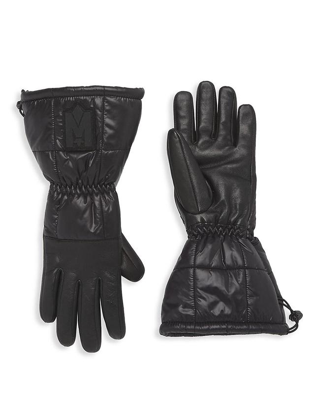 Womens Adley Reversible Mixed-Media Light Down Ski Gloves Product Image