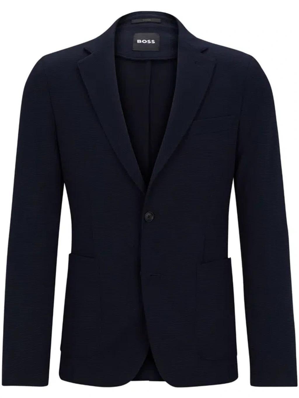 Single-breasted Blazer In Dark Blue Product Image