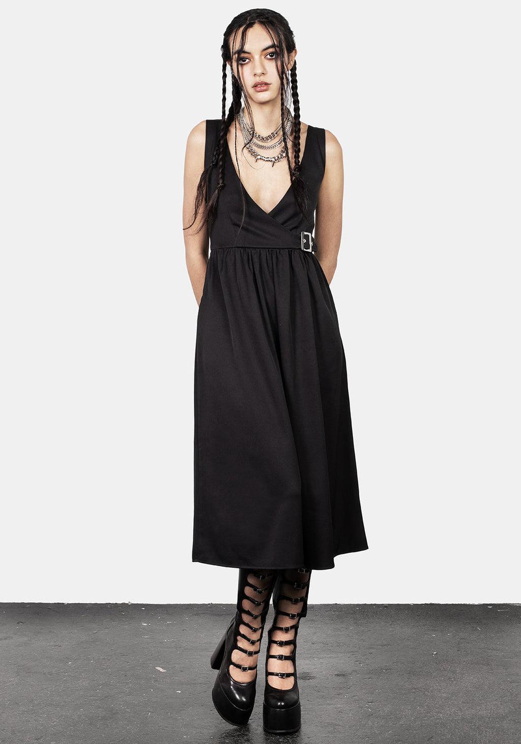 Belladonna Wrap Suspender Midi Dress Product Image