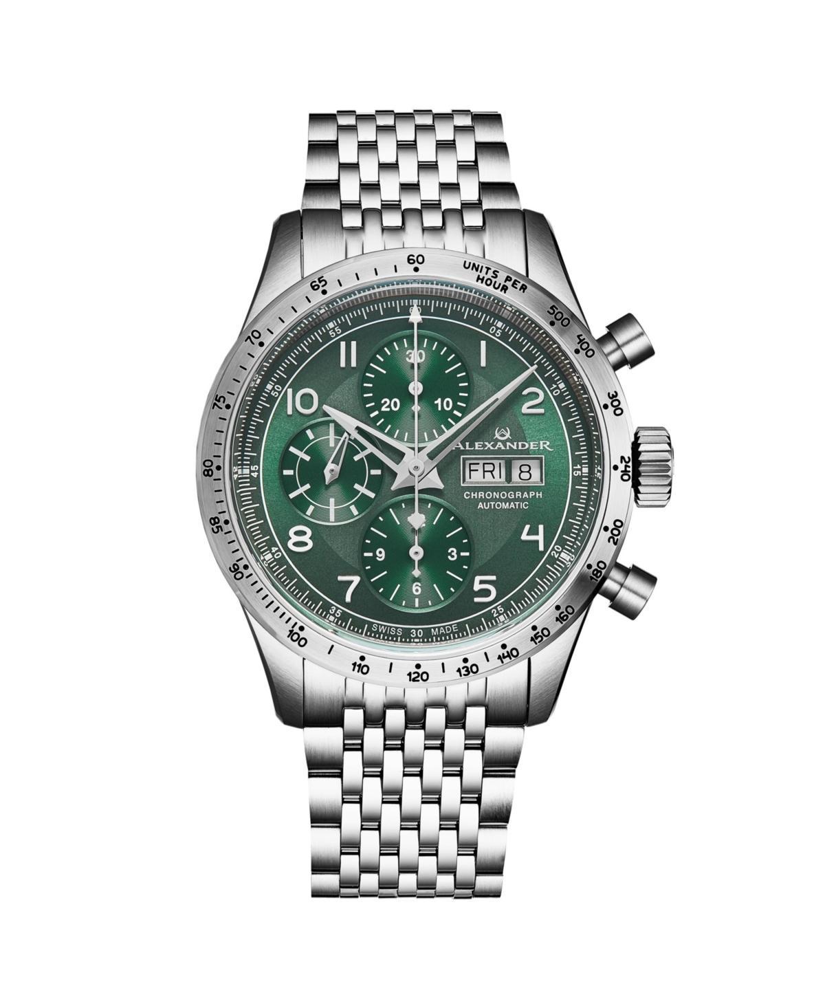 Alexander Mens Megalos Silver-tone Stainless Steel , Green Dial , 51mm Round Watch Product Image