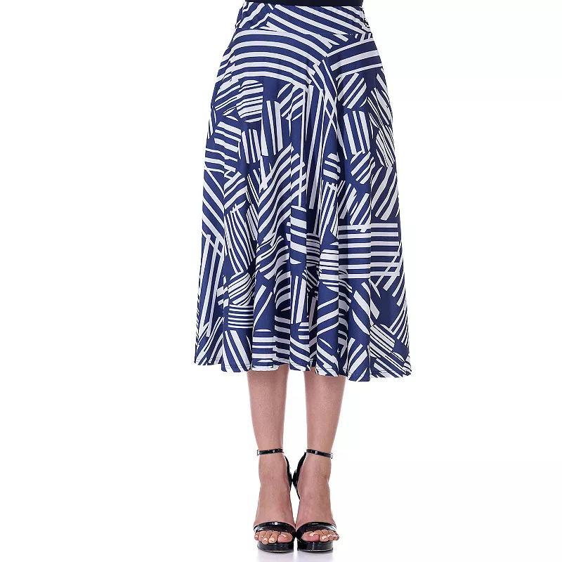 Womens 24Seven Comfort Print Pleated Midi Skirt With Pockets Blue Team Product Image