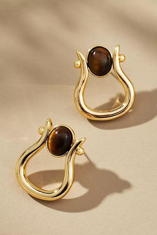 Stone Horseshoe Earrings Product Image