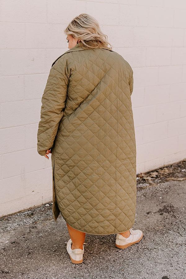 Chilly Wind Quilted Coat in Sage Curves Product Image