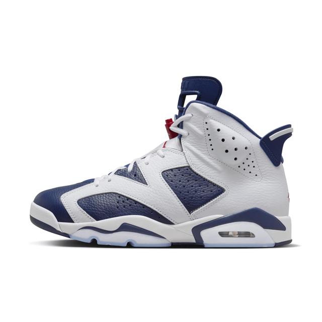 Men's Air Jordan 6 Retro and Midnight Navy" Shoes in White Product Image