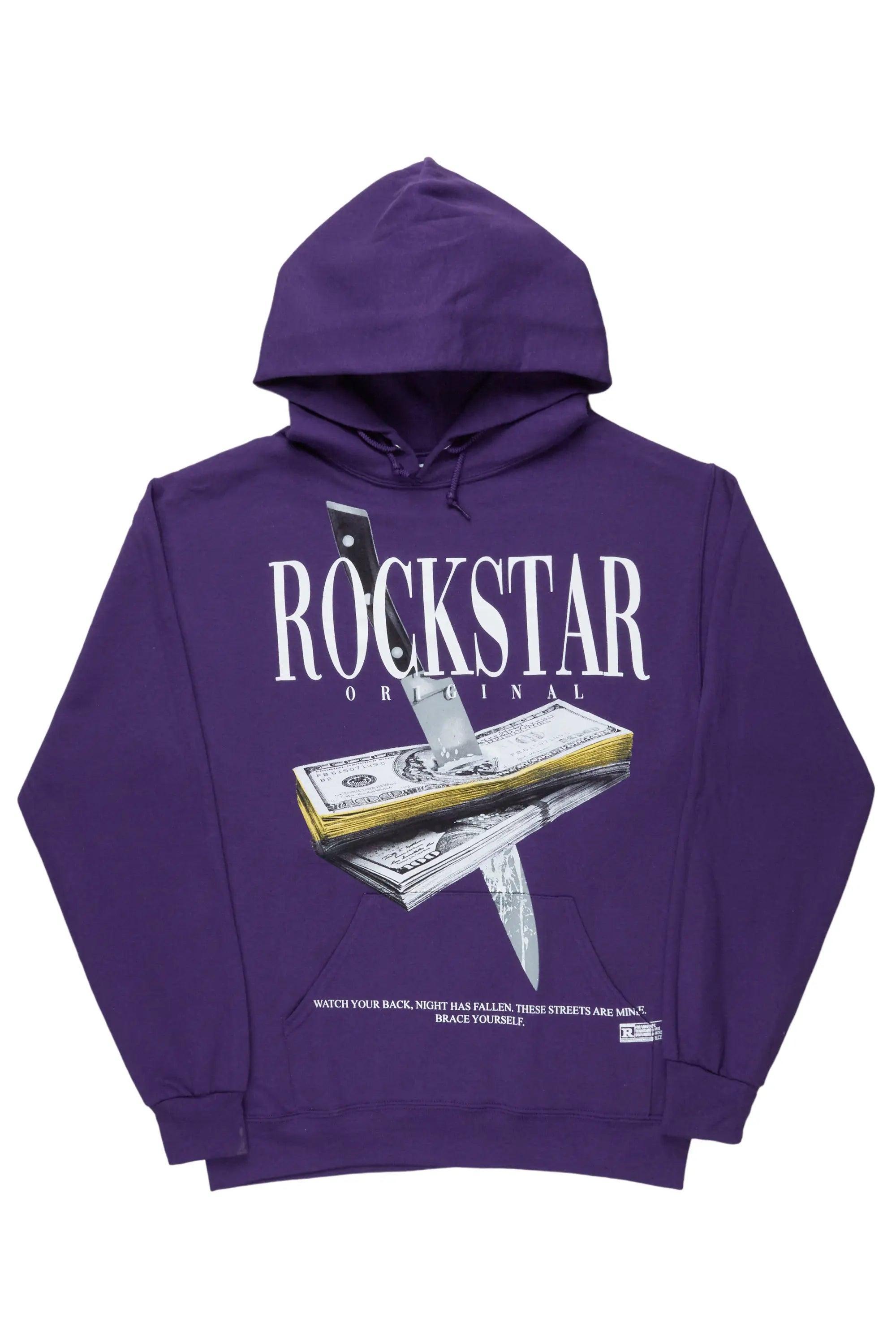 Dayte Nite Purple Graphic Hoodie Male Product Image