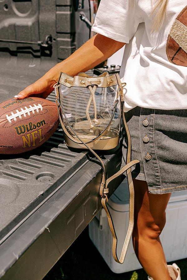 Pep Rally Ready Bucket Bag in Gold Product Image