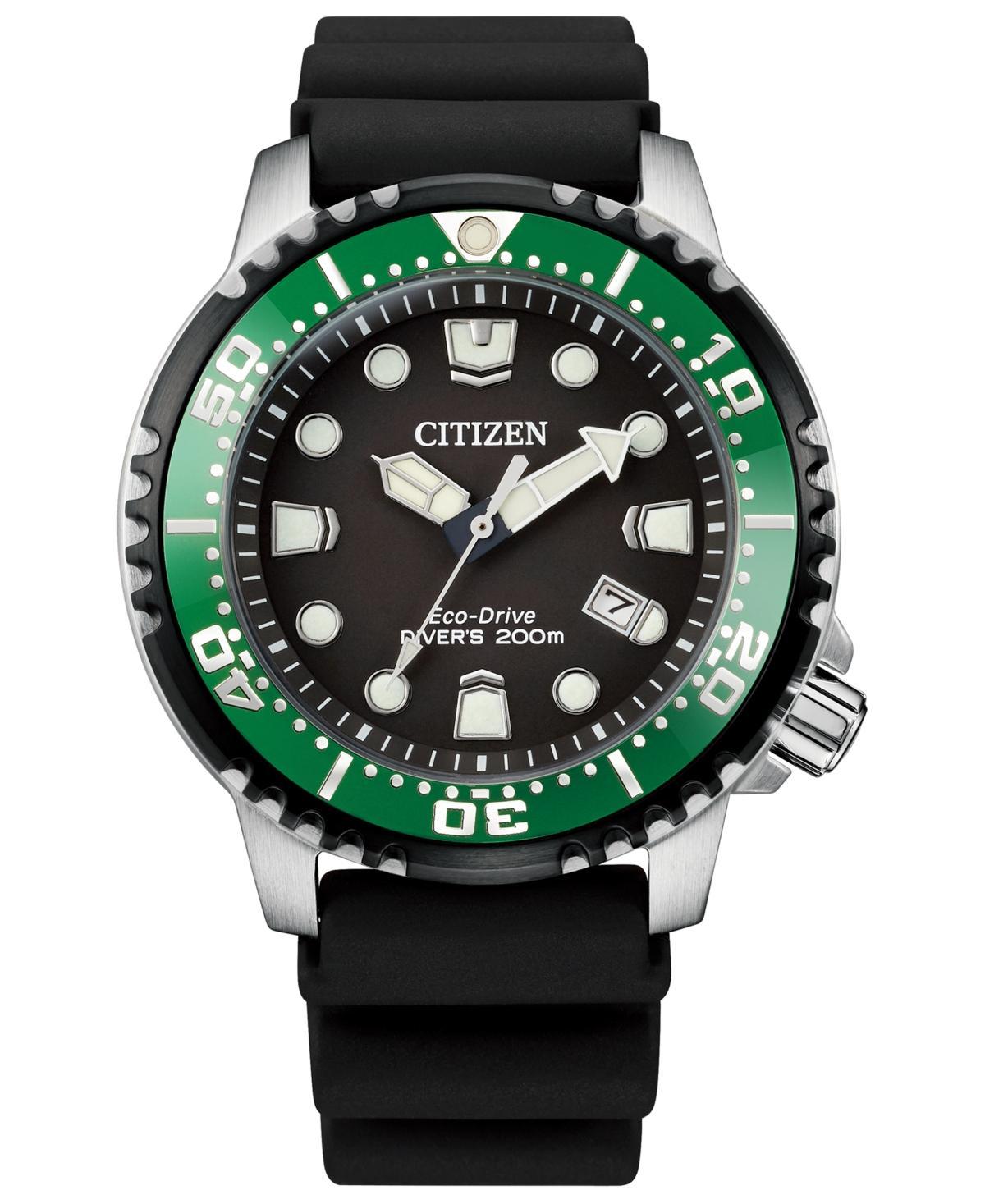 Men's Citizen Eco-DriveÂ® Promaster Diver Strap Watch with Black Dial (Model: Bn0155-08E) Product Image