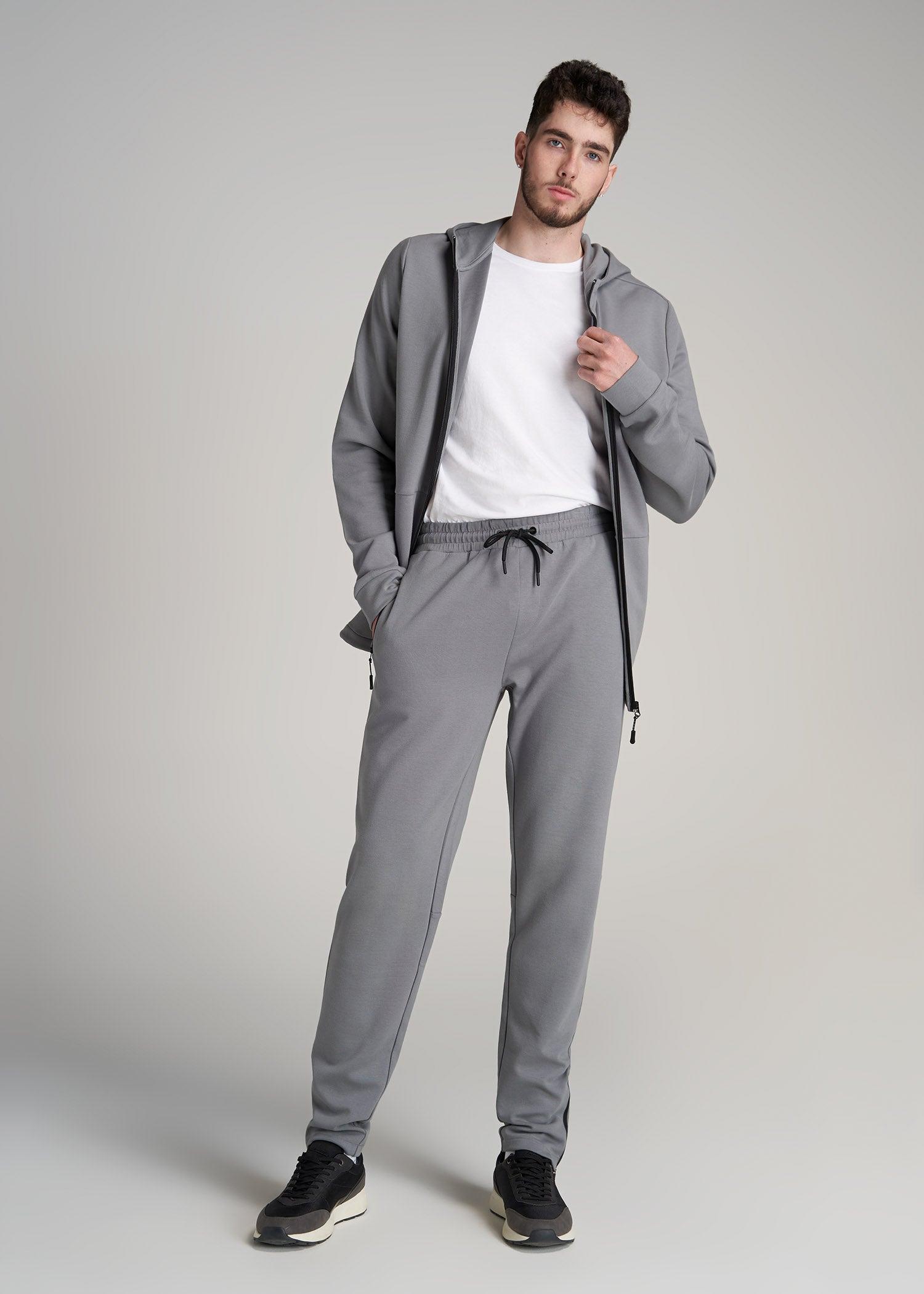 Tall Men's Tech-Knit Zip Joggers in Fossil Grey Product Image