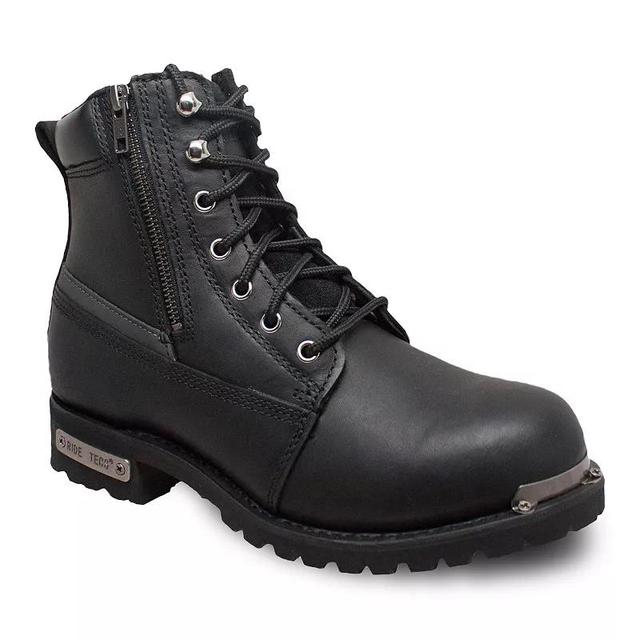 AdTec Mens 6 Reflective Double Zipper Biker Boot Mens Shoes Product Image