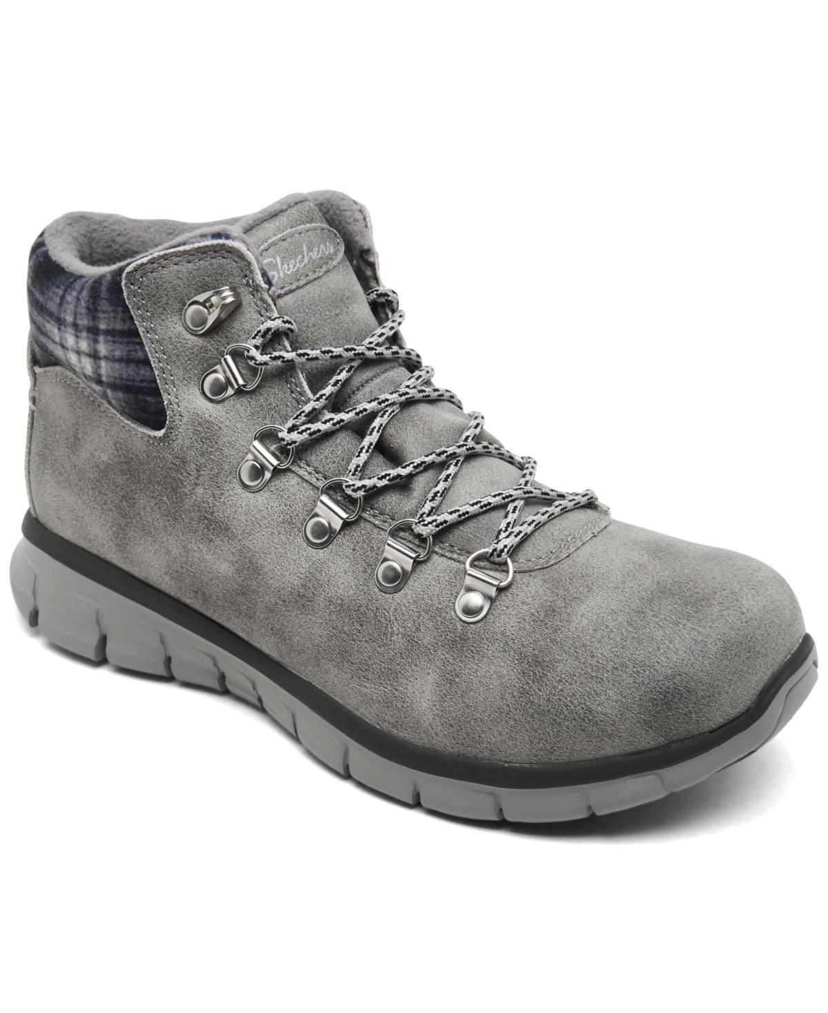 Skechers Synergy Plaid Mood Womens Hiking Boots Grey Product Image