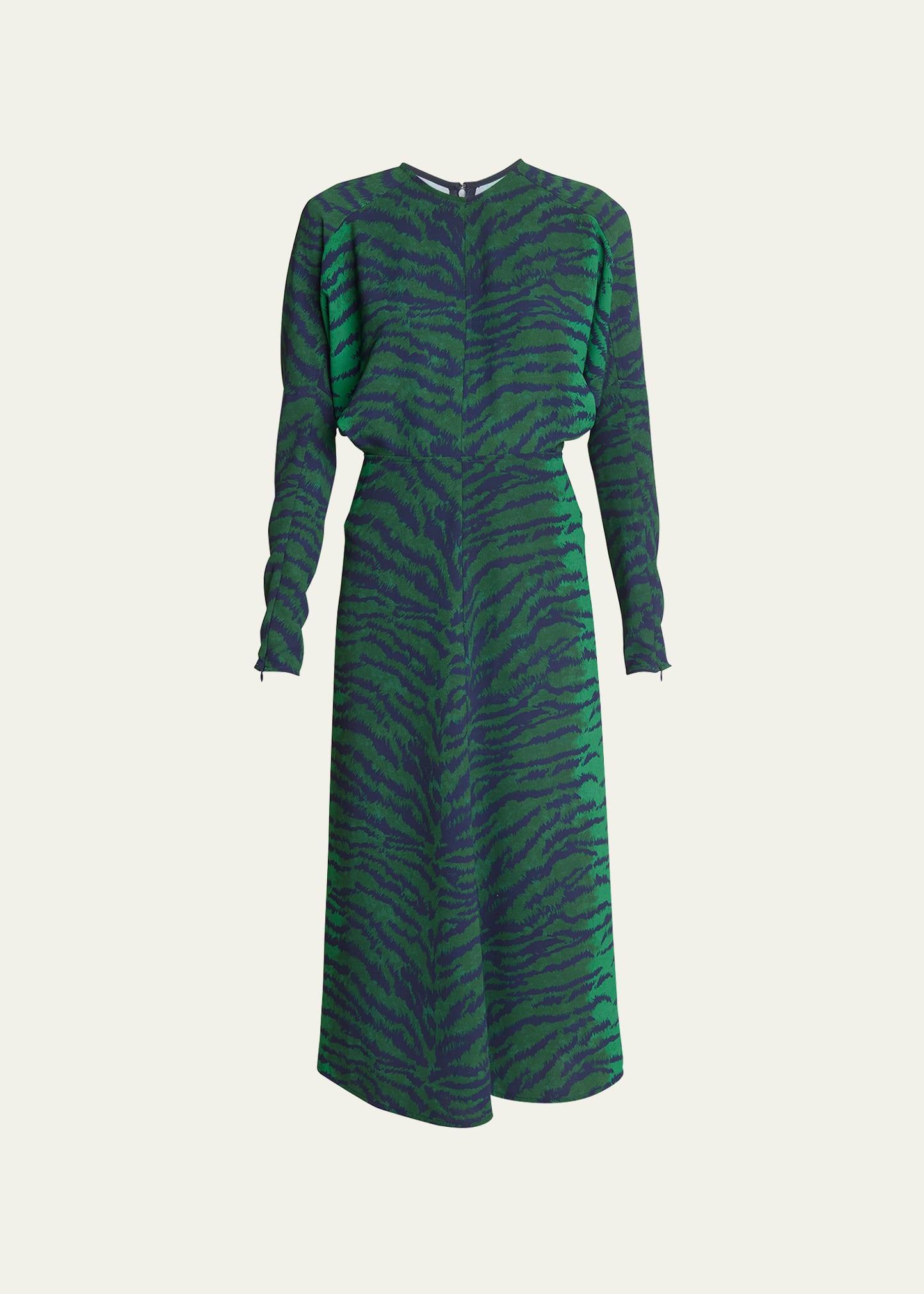 Womens Tiger-Striped Midi-Dress Product Image