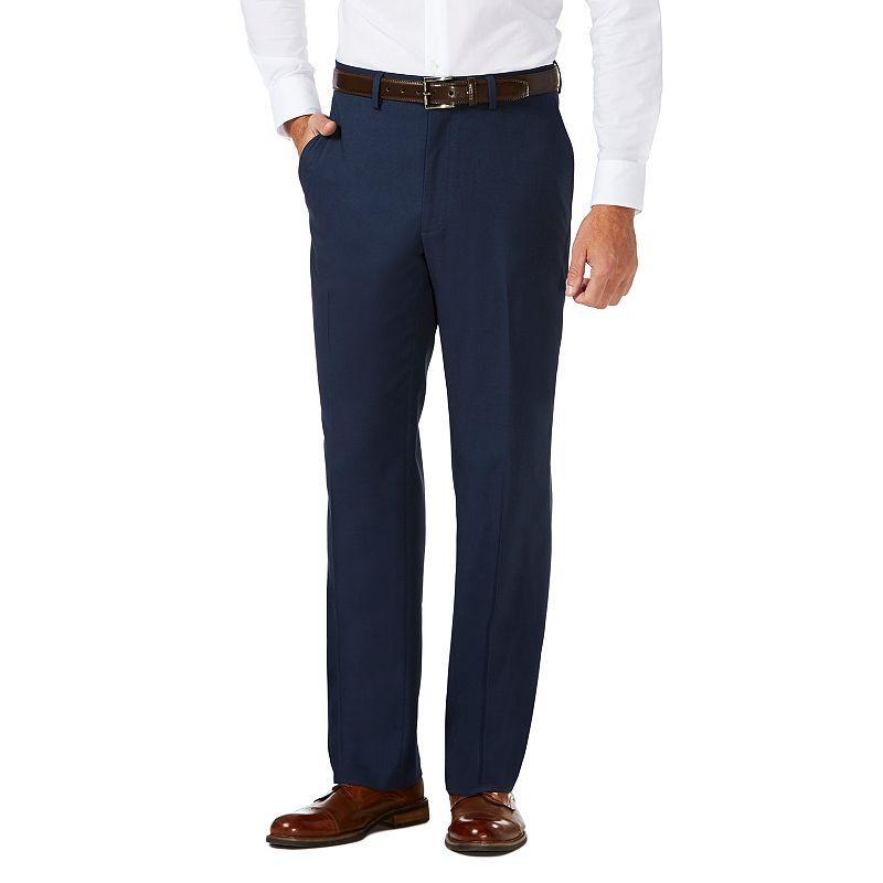 Mens Haggar Travel Performance Tailored-Fit Stretch Flat-Front Suit Pants Black Product Image