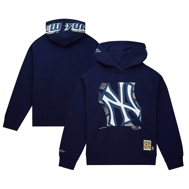 Womens Mitchell & Ness New York Yankees Cooperstown Collection Big Face 7.0 Pullover Hoodie Blue Product Image