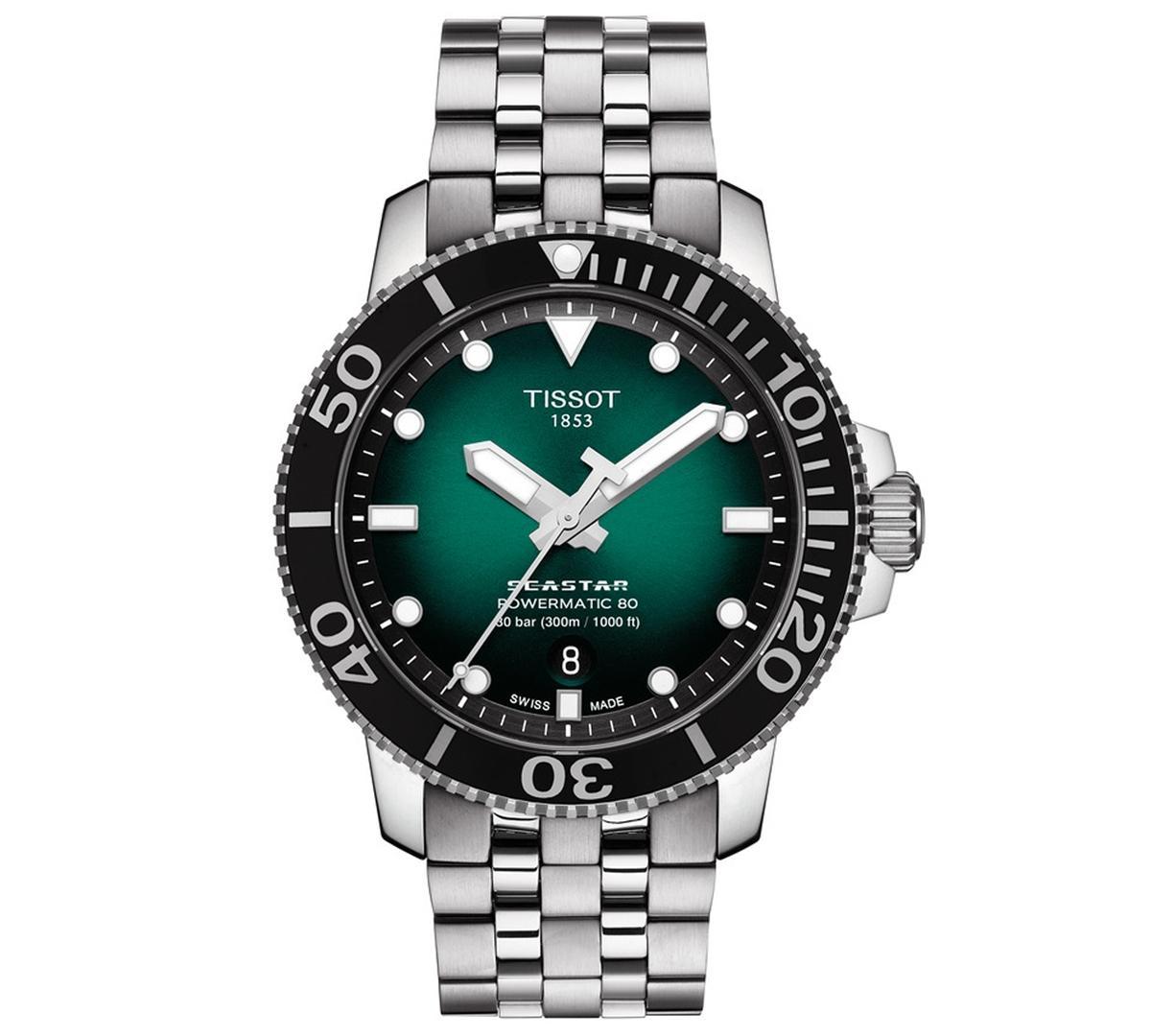 Tissot Mens Swiss Automatic Seastar 1000 Stainless Steel Bracelet Watch 43mm Product Image