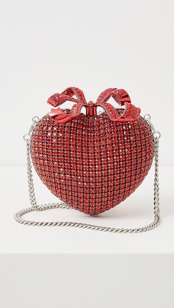 Self Portrait Red Crystal Heart Clutch | Shopbop Product Image