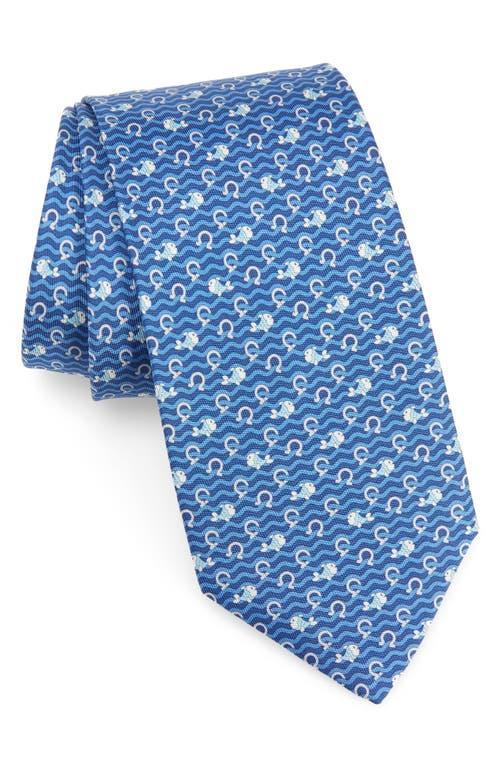 FERRAGAMO Salto Fish Gancini Silk Tie Product Image