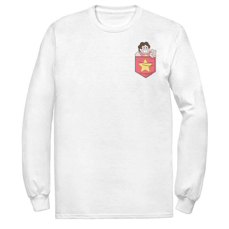 Mens Cartoon Network Steven Universe In Pocket Left Chest Long Sleeve Tee Product Image