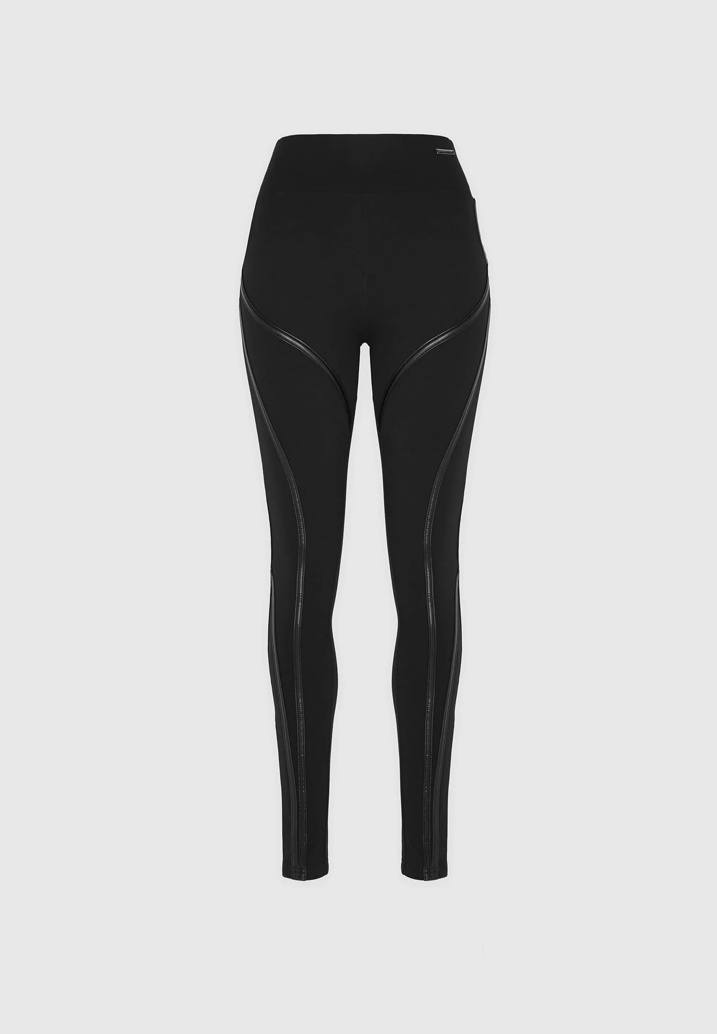 Contrast Contour Leggings - Black Female Product Image