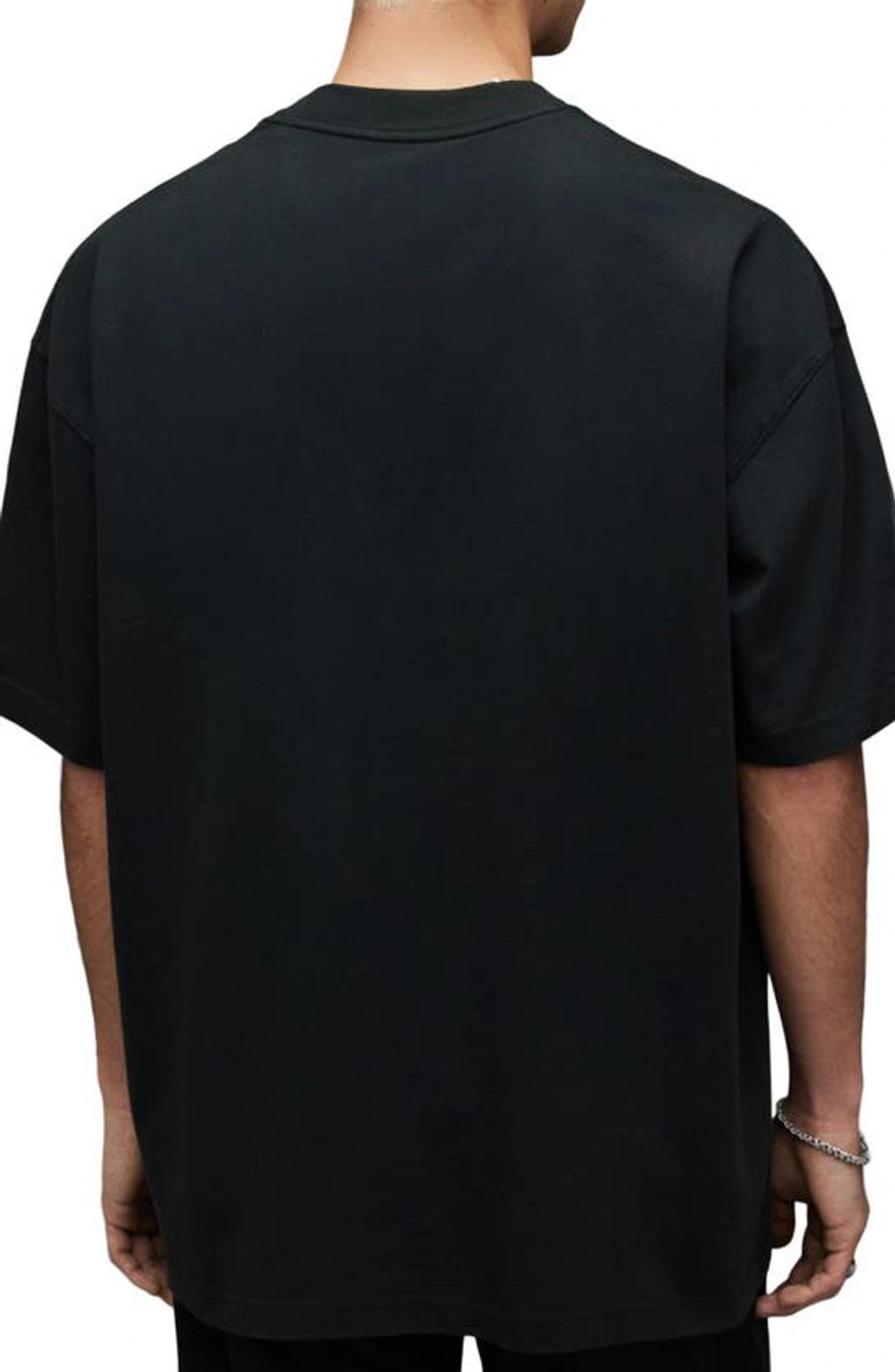 Biggy Oversized Crew Neck T-shirt In Jet Black Product Image