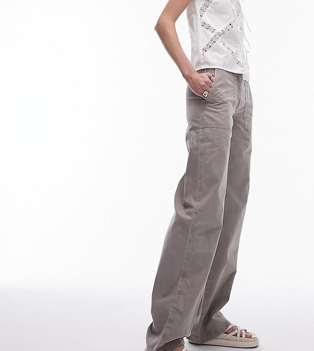 Topshop Tall low rise washed straight leg pants Product Image