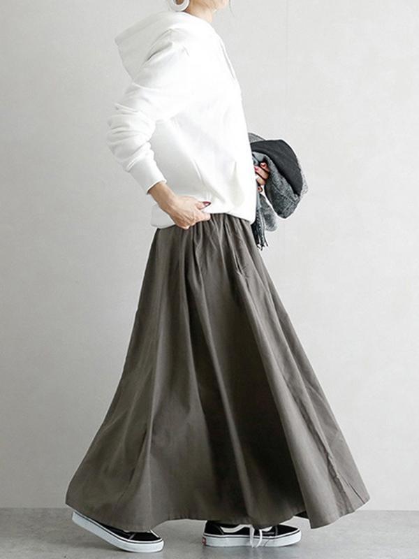 Elegant Split-Joint Color Skirt Product Image