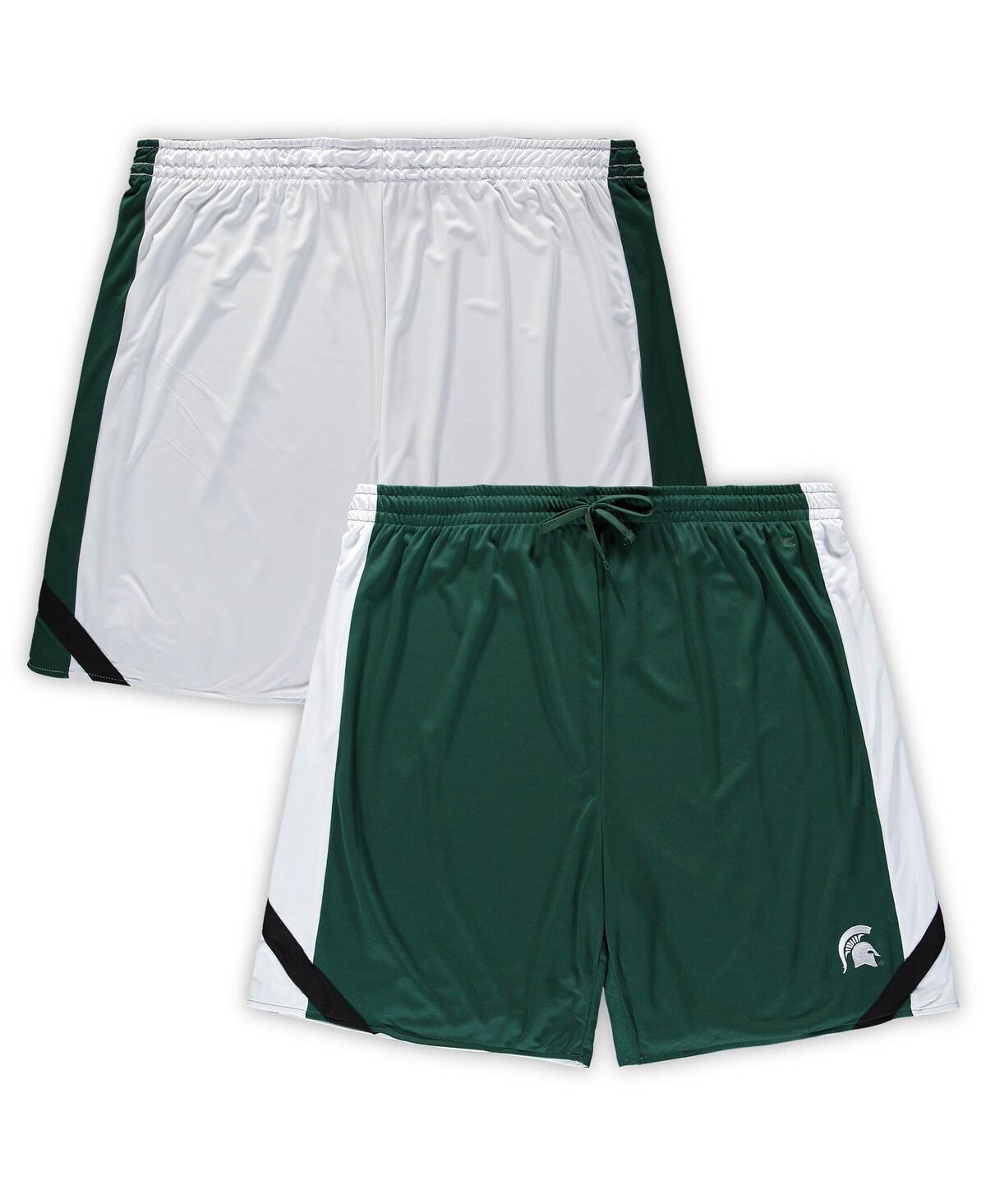 Mens Colosseum /White Michigan State Spartans Big & Tall Team Reversible Shorts Product Image