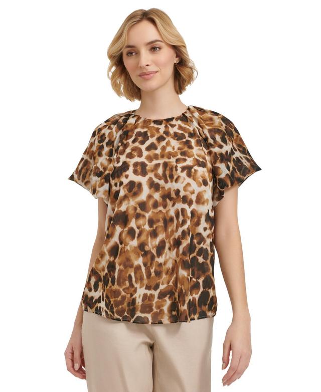 Calvin Klein Womens Short Sleeve Printed Top Product Image