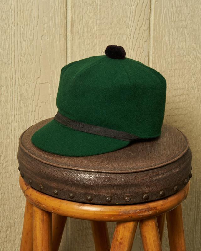 Boothbay Cap in Green Melton Wool Product Image