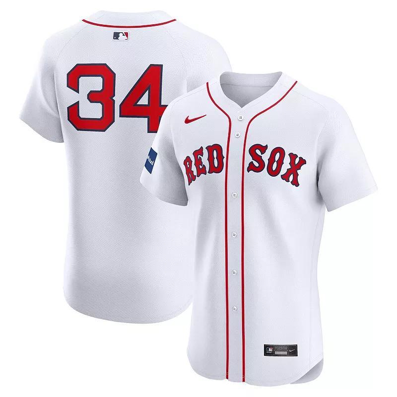 Mens Nike David Ortiz Boston Red Sox Home Elite Sponsor Patch Player Jersey Product Image