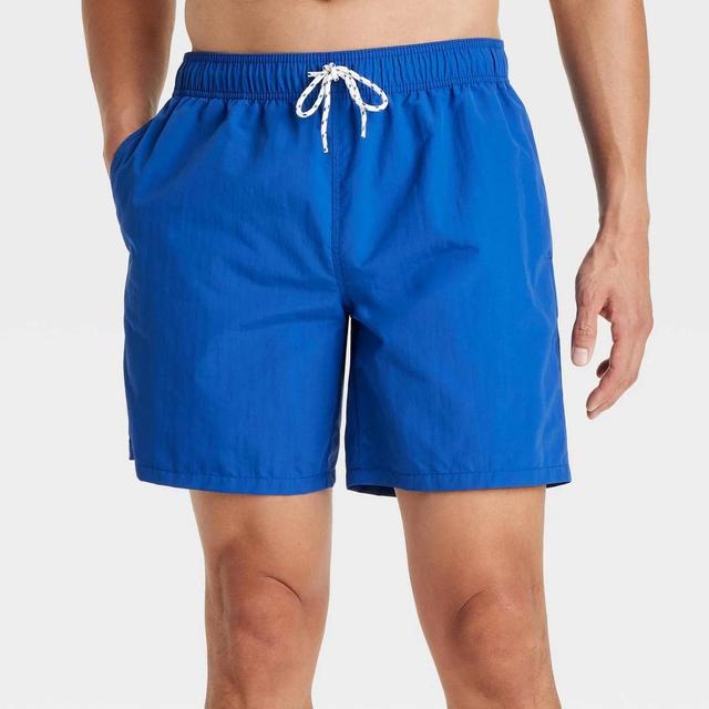 Mens 7 Swim Shorts - Goodfellow & Co Blue XL Product Image