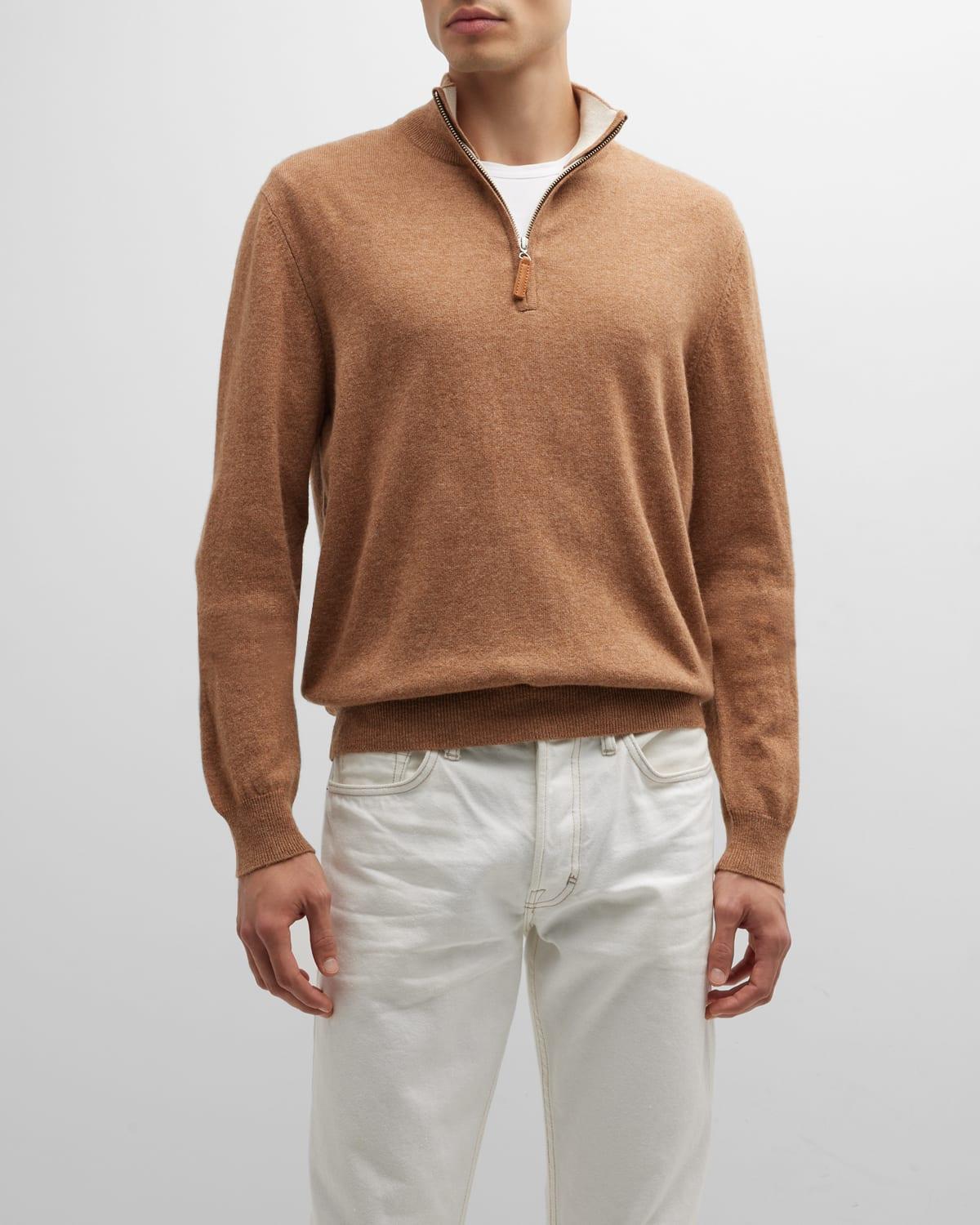 Mens Wool-Cashmere 1/4-Zip Sweater Product Image