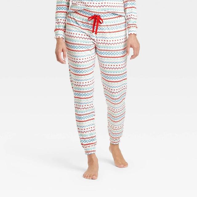 Womens Fair Isle Print Snuggly Soft Holiday Matching Family Pajama Pants - Wondershop White Product Image