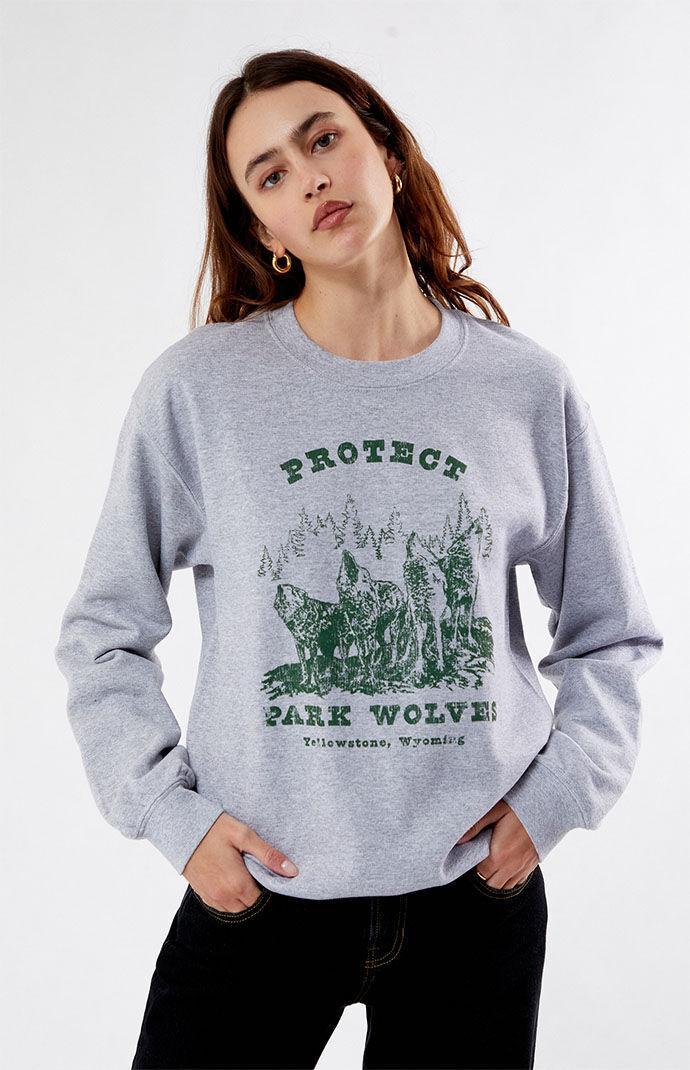 Women's Protect Park Wolves Crew Neck Sweatshirt Product Image