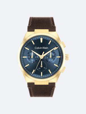 Multifunction Leather Strap Watch Product Image