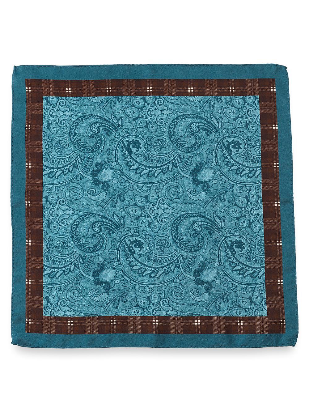 Paisley Silk Pocket Square - Teal Product Image