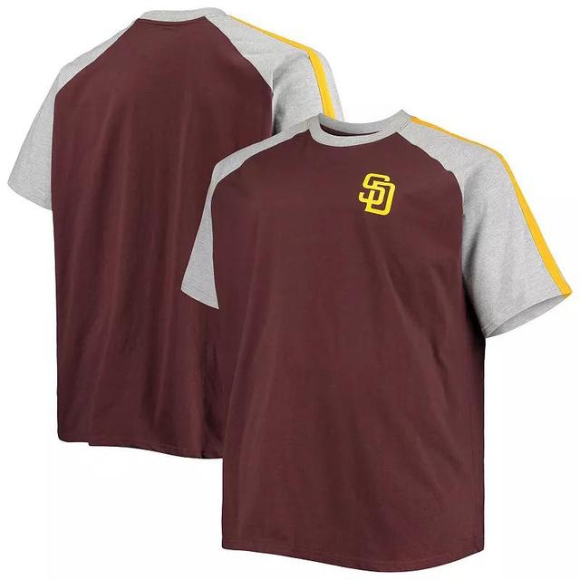 Mens /Heathered Gray San Diego Padres Big & Tall Circular Raglan T-Shirt Product Image