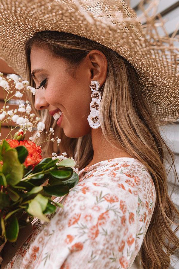 Breezy Blooms Earrings In White Product Image